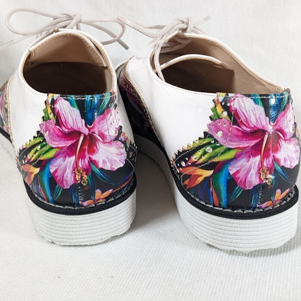 Goby Flowers Oxford Shoes GNG303 Size 38 Like New Condition - Picture 4 of 9